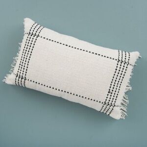 Magnolia Black Clarke Fringe Pillow